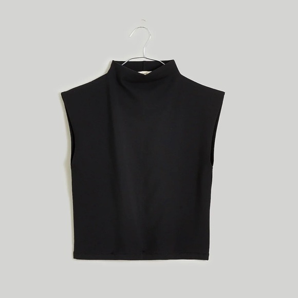 Madewell Funnelneck Cropped Muscle Tee true black - Picture 6 of 8